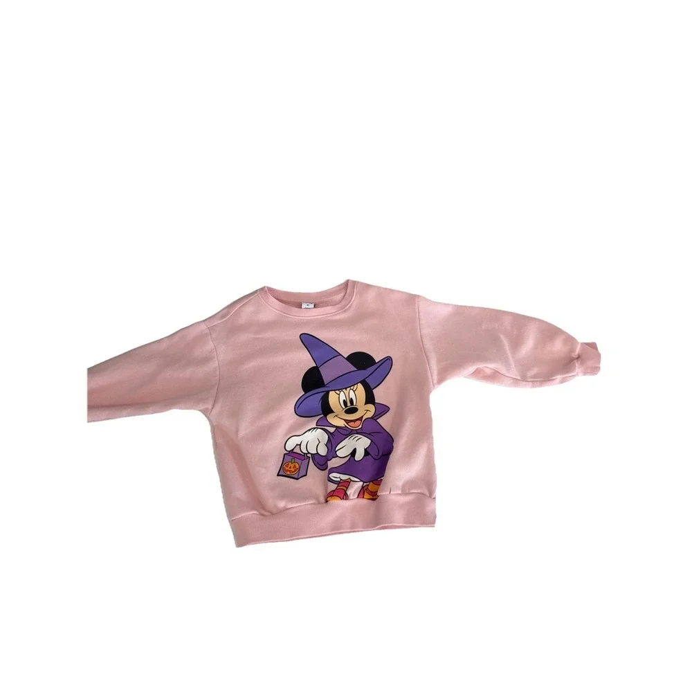 Old Navy Disney Pink Minnie Mouse Halloween Spooky Vibes L/S‎ Sweatshirt Size 4T